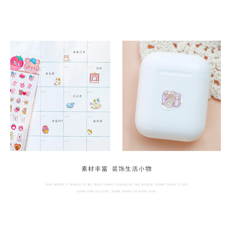 Sticker Mini Cute Dễ Thương Hình Dán Trong Suốt Anime Dán Sổ Tay Bò Sữa ST85