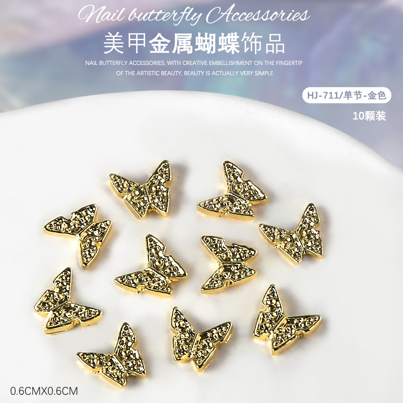 Charm buom kim loại trang trí móng loại trơn không đá