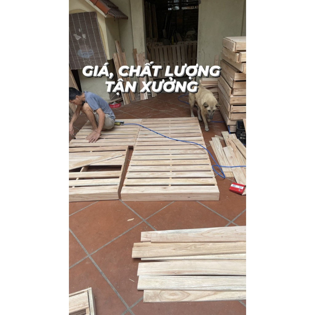 Giường Ngủ Pallet Gỗ  Tự nhiên Cao Cấp Không Mắt Đen( Hỗ trợ VC: 0397739102) | BigBuy360 - bigbuy360.vn