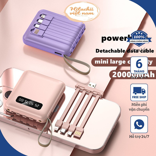Sạc dự phòng đa năng Pin 20.000m Ah có 3 đầu sạc dành cho các dòng điện thoại khác nhau tiện lợi hot 2023