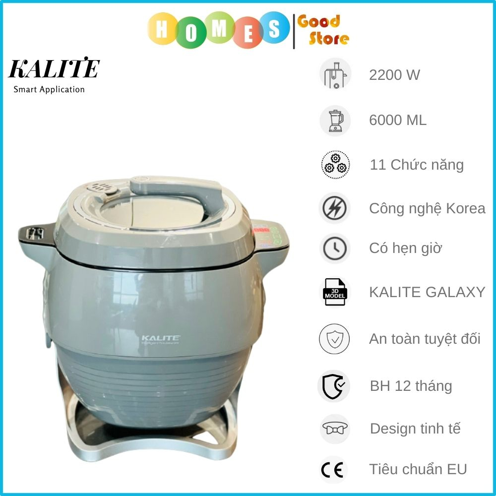 Nồi Cao Tần Vũ Trụ KALITE GALAXY Cao Cấp, Chiên Xào Đa Năng, Dung Tích 6L Công Suất 2000W - Hàng Chính Han