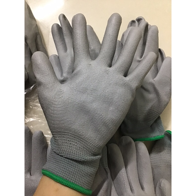 10 đôi găng tay bảo hộ lao động phủ PU lòng bàn tay và ngón tay tiện lợi an toàn