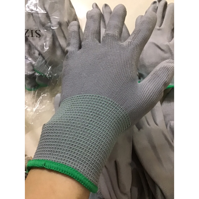 10 đôi găng tay bảo hộ lao động phủ PU lòng bàn tay và ngón tay tiện lợi an toàn