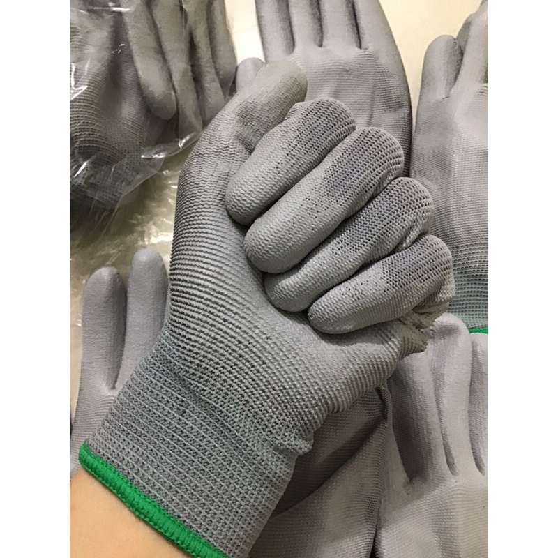 10 đôi găng tay bảo hộ lao động phủ PU lòng bàn tay và ngón tay tiện lợi an toàn