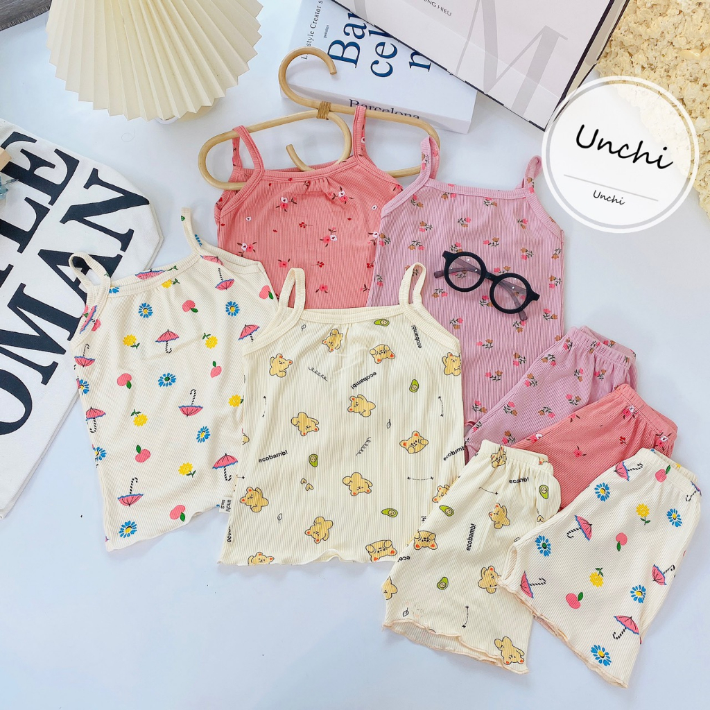 Bộ 2 dây unchi tăm cho bé gái nhiều họa tiết màu sắc 7-17kg