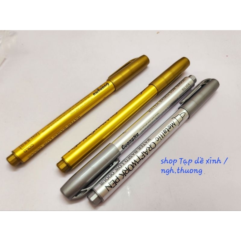 Bút nhũ DIY gel pen tiện dụng văn phòng handmade dễ thương bút hồ gel vàng bạc gold silver white metallic water based