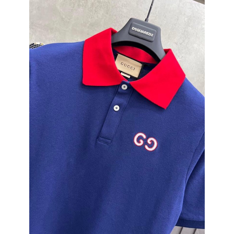 ⚡️[Hight Quality] Hàng Có Sẵn!! Áo Polo G.C GG Logo Thêu Embroidery Màu Xanh Navy - Hàng Loại 1 Chất Liệu Cao Cấp