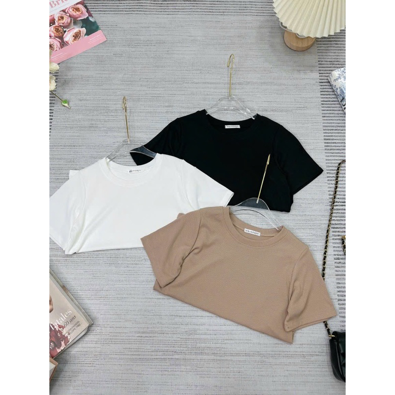 [ Rẻ vô địch ] Áo thun gân trơn form vừa hàng xuất dư  siêu đẹp