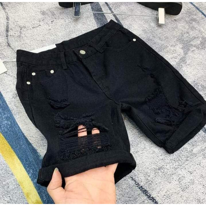 Quần short jean nam mẫu mới ĐEN TRẮNG RÁCH nhiều thời trang phong cách nổi bật