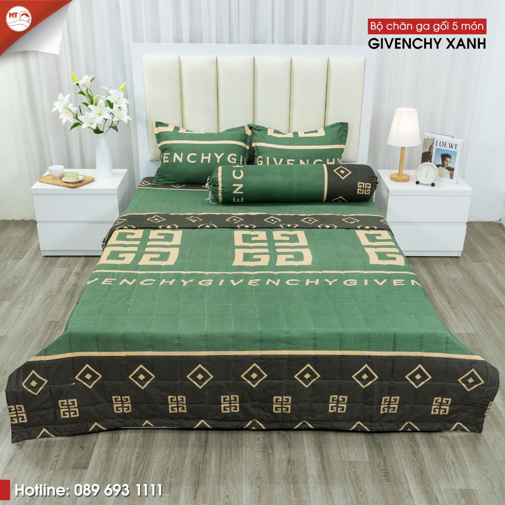 Bộ Set 5 món chun hè cotton poly các mẫu thương hiệu sang trọng, thấm hút tốt,không phai màu, xù vải H&T BEDDING