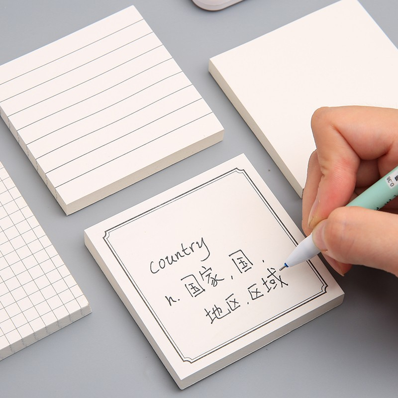 Giấy note giấy ghi chú hình vuông giấy trắng/craft 80 tờ 73x73mm