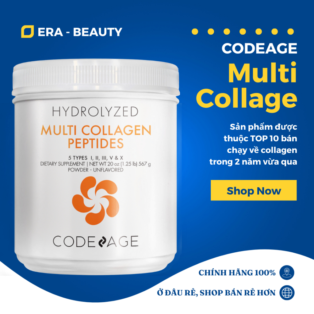 Collagen Tổng Hợp Codeage Multi Collagen 567g - Trẻ Hóa Da, Giảm Nếp Nhăn