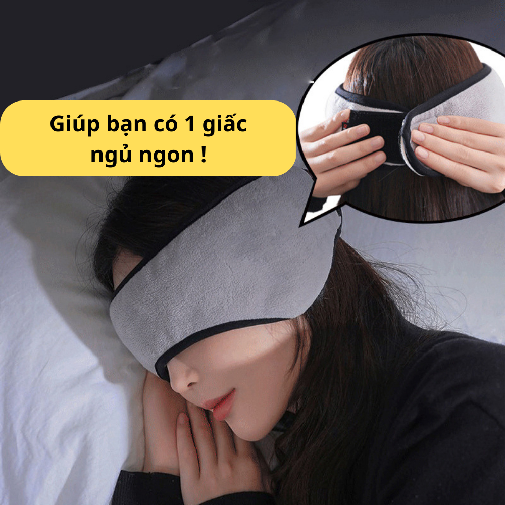 Bịt mắt ngủ trưa Imebobo mềm mại sử dụng kết hợp được bịt tai chống ồn. Che mắt bảo vệ mắt khi ngủ mềm mại, êm ái