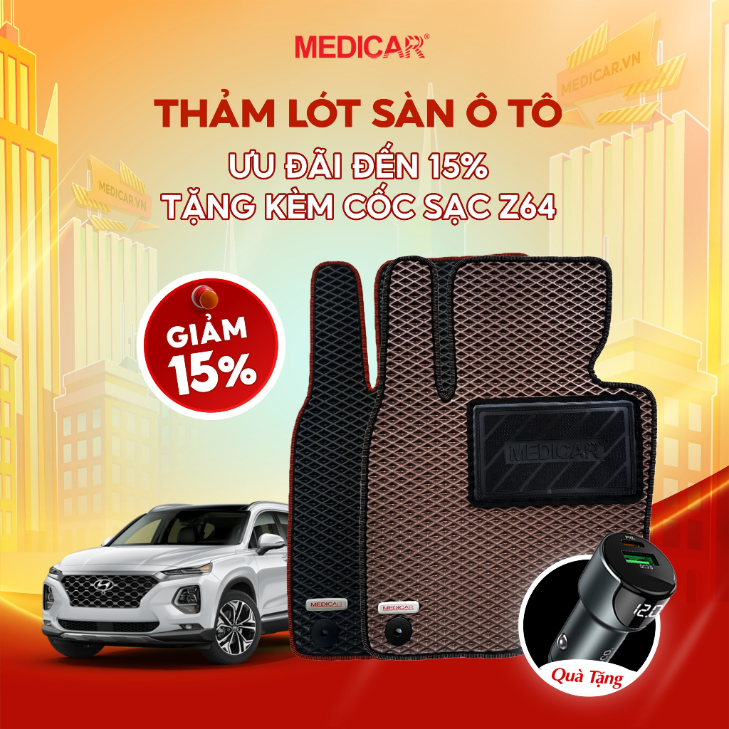 Thảm lót sàn ô tô Medicar xe Ford Territory (2022->hiện tại) - chống nước, không mùi, ngăn bụi bẩn