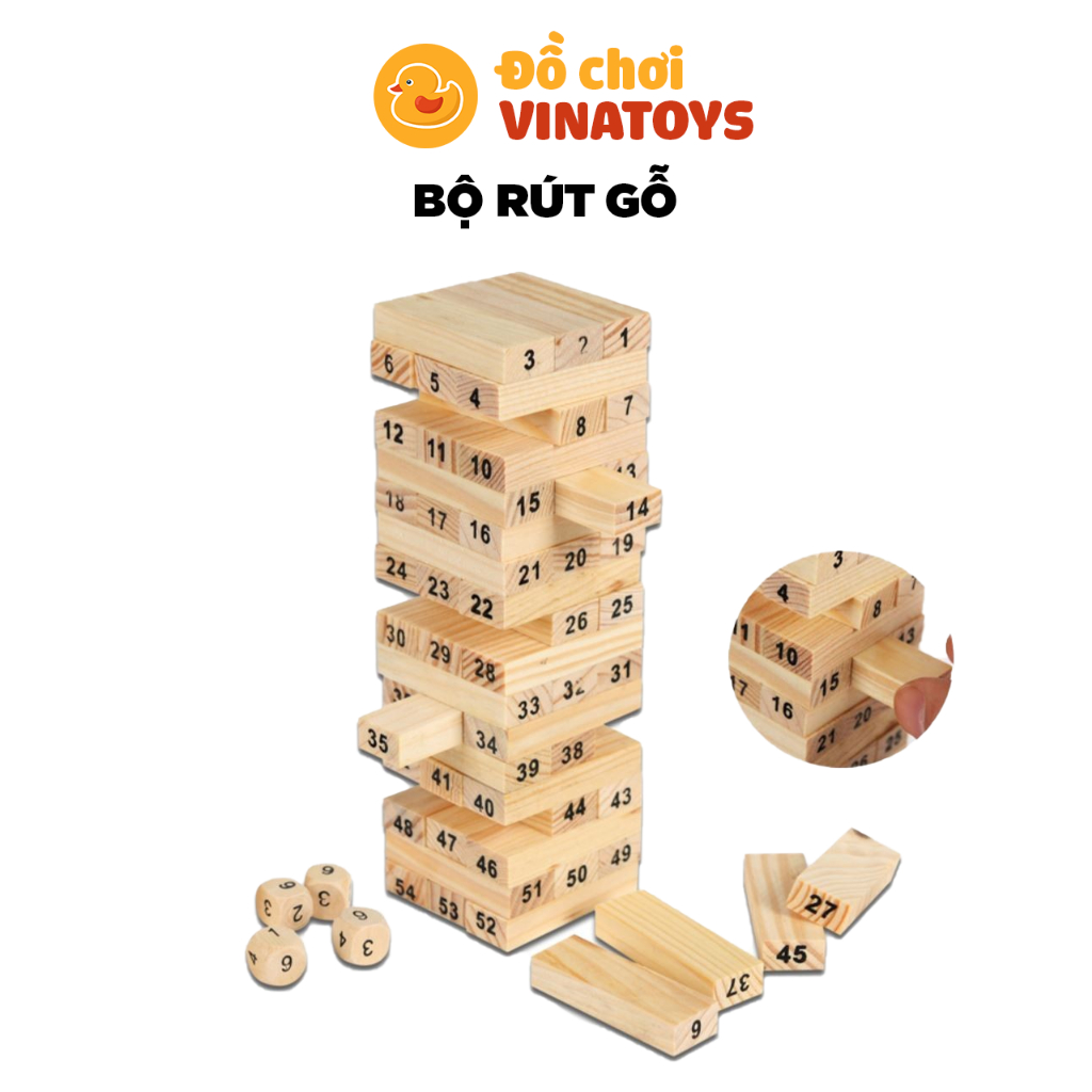 Đồ chơi cho bé bộ rút gỗ cho bé Montessori rèn luyện trí thông minh Đồ chơi gỗ thông minh VINATOYS