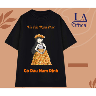 Áo thun Unisex  cao cấp CÔ DÂU NAM ĐỊNH nam nữ form rộng, cổ tròn tay lỡ conton 4 chiều - Lạ offical