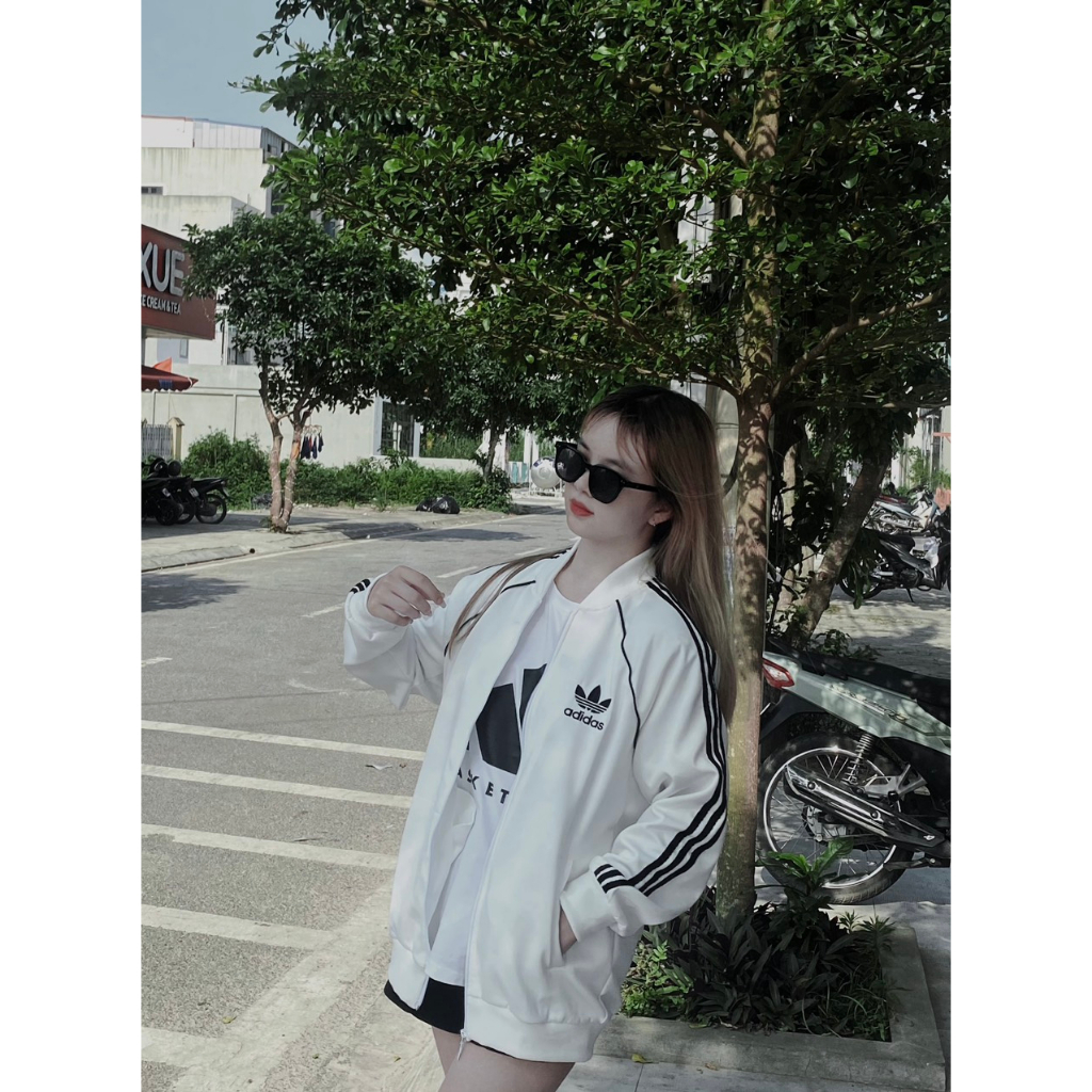 Áo Khoác Bomber Adidas Màu Trắng Chất Umi Cao Cấp