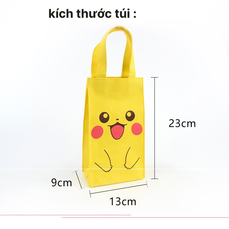 Túi đựng bình giữ nhiệt hình gấu dâu Losto dễ thương - Túi vải đựng bình nước, để ly hoạ tiết gấu hồng lotso , hoạt hình