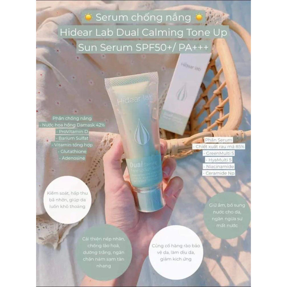 Kem chống nắng Hidear Lab Dual Calming Tone Up Sun Serum SPF 50+