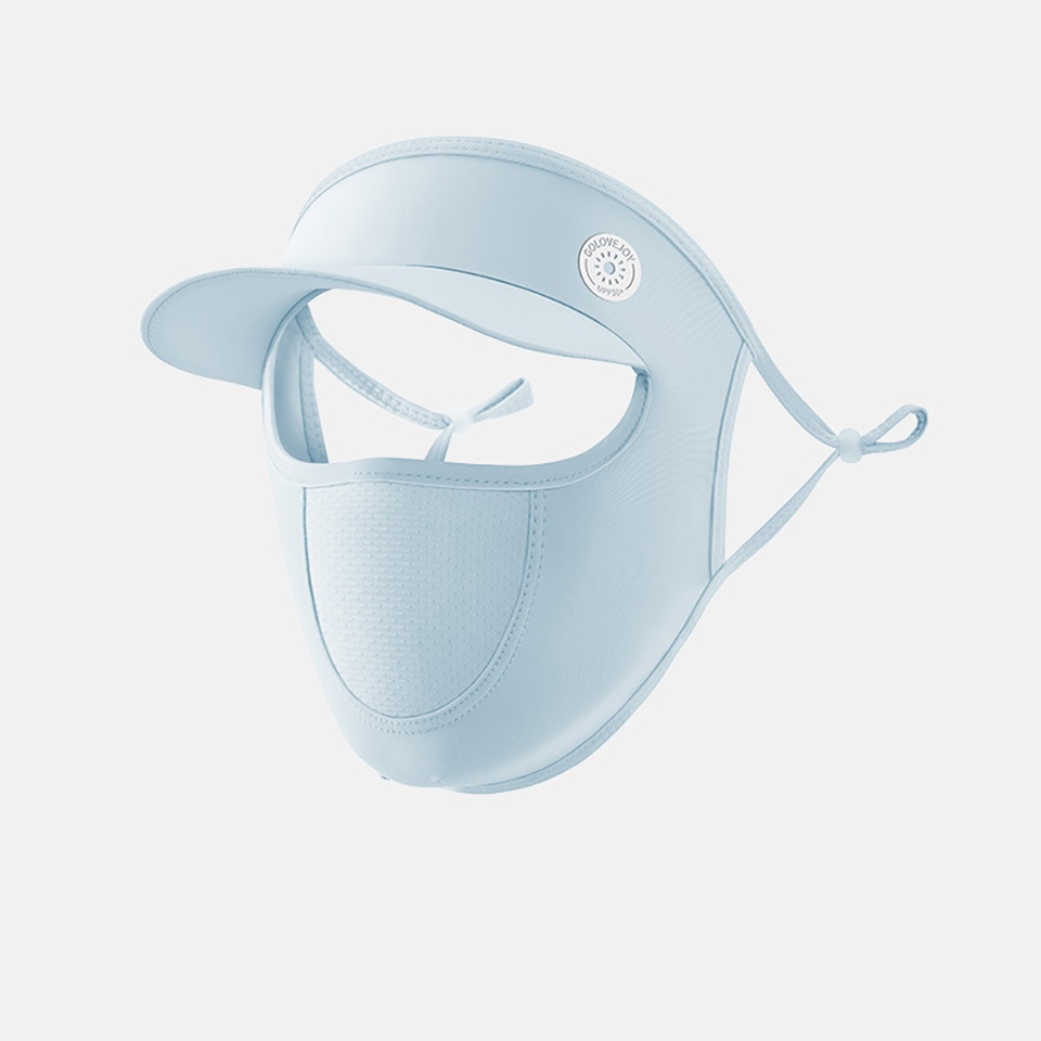 Khẩu trang lụa lạnh thông hơi kết hợp Mũ chống nắng che kín mặt thông thoáng cho nam và nữ - chuẩn từ N99