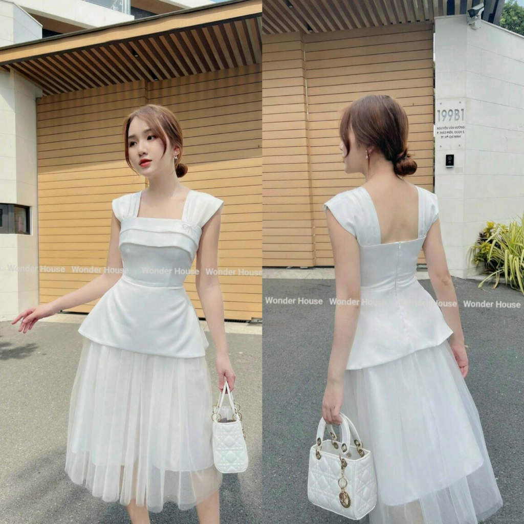 Set chân váy midi hai lớp xếp ly mix áo hai dây cúp ngực ôm eo dáng xòe cá tính [664]