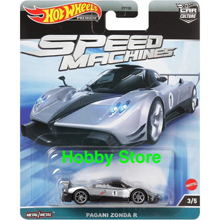 Hobby Store xe mô hình Hot Wheels Premium Speed Machines Pagani Zonda R Xám