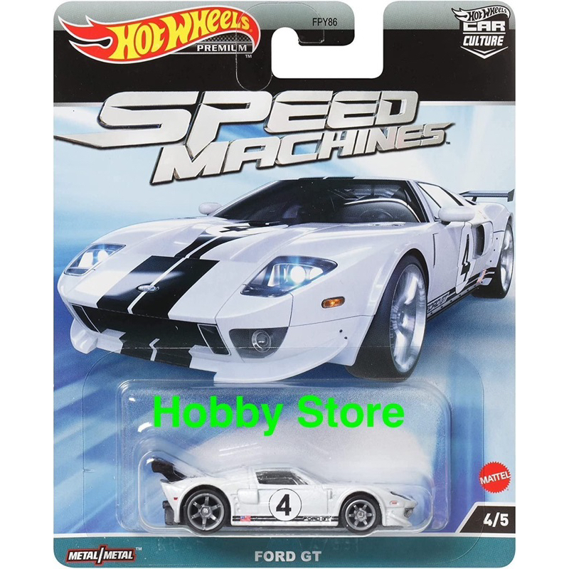 Hobby Store xe mô hình Hot Wheels Premium Speed Machines Ford GT Trắng
