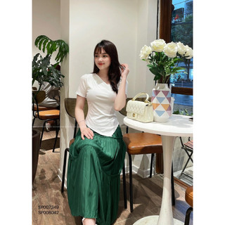 Áo thun trơn vạt nhọn cổ xéo