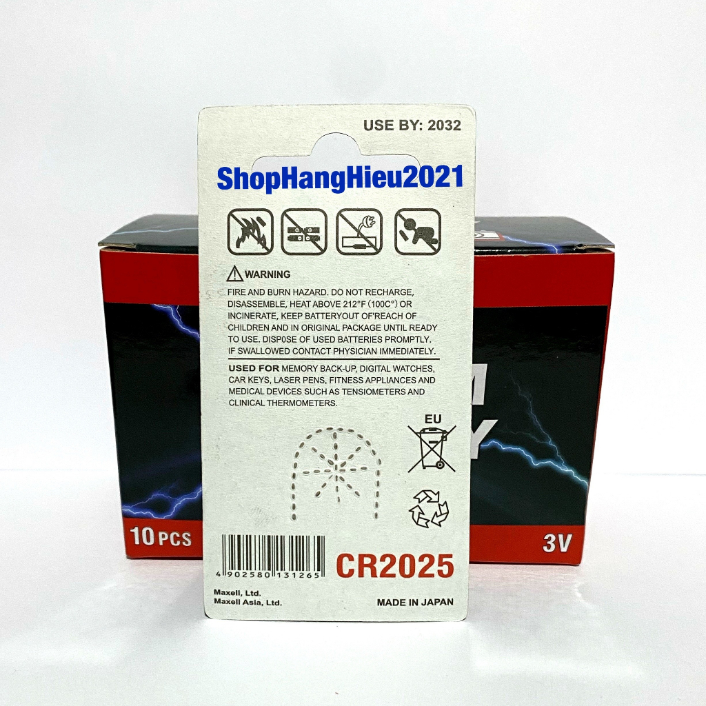 Pin CR2025 Maxell Cao Cấp Vỉ 1 Viên Made in Japan Hàng Chính Hãng