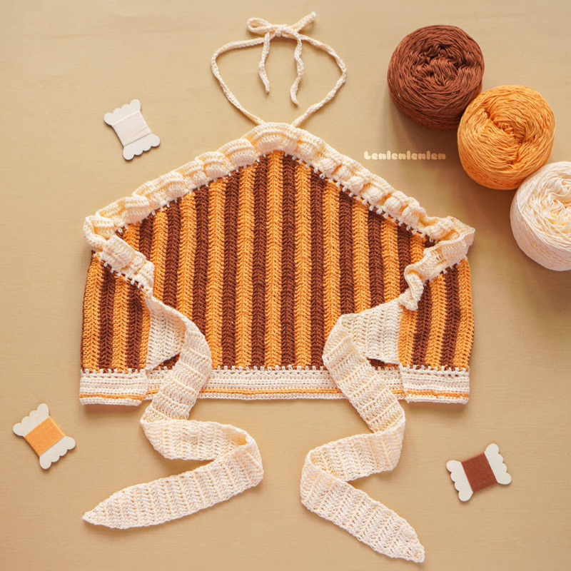 ÁO YẾM HANDMADE cột dây bằng len đi biển mặc hè siêu hot