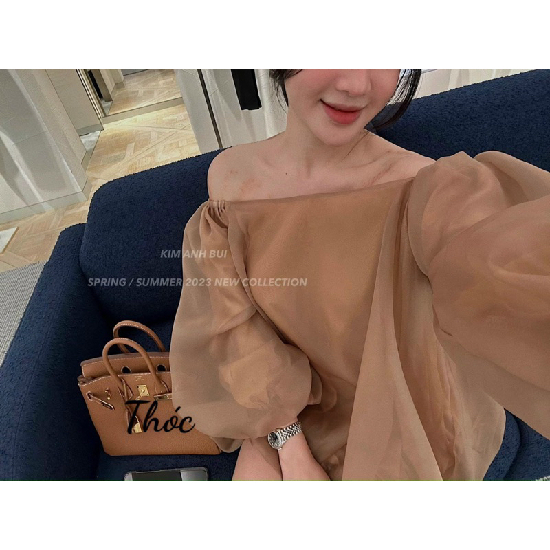 Váy nữ babydoll trễ vai chân phồng công chúa đi biển đi chơi