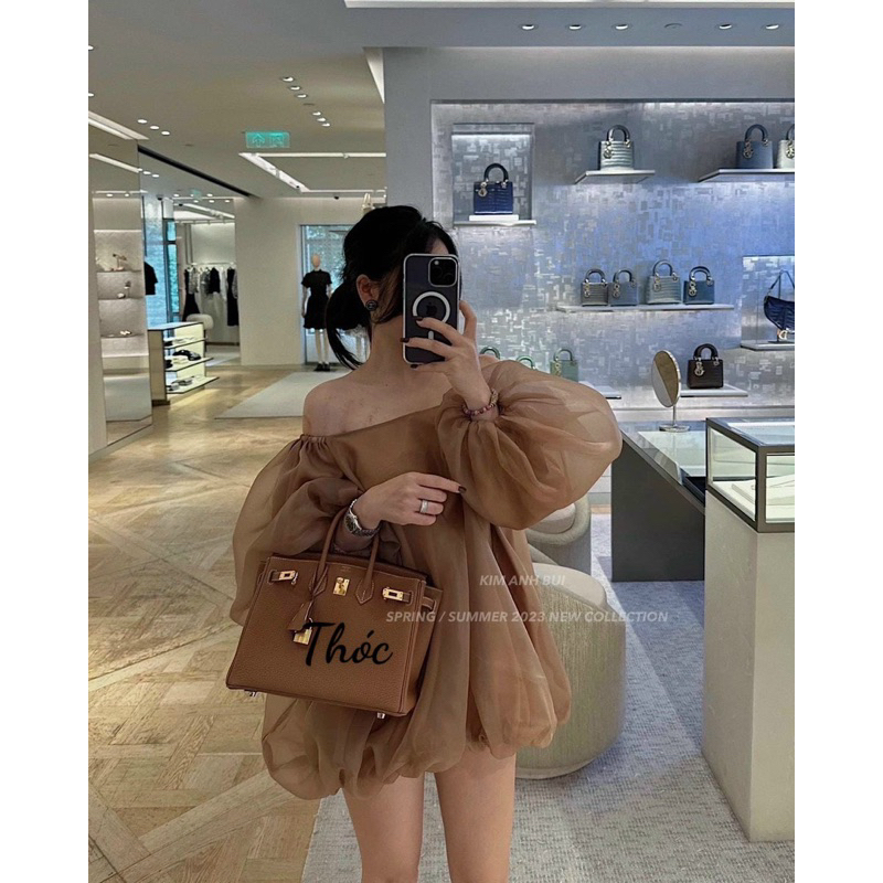 Váy nữ babydoll trễ vai chân phồng công chúa đi biển đi chơi