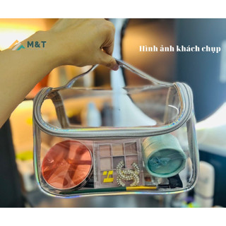 Túi đựng mỹ phẩm trong suốt tomill chống nước . da pu nhựa pvc trong suốt