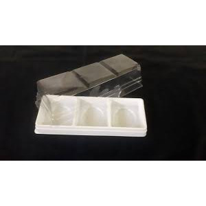 Bộ 50 hộp nhưa đựng bánh 3 ngăn KT: 22cm x 6.5cm x 5cm