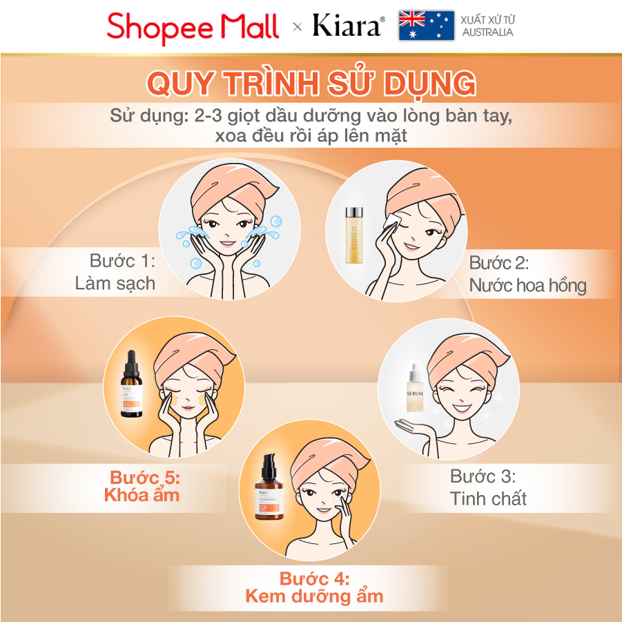 (Deal) Dầu dưỡng ẩm mờ thâm mụn sáng da Kiara Grapeseed Oil 30ml