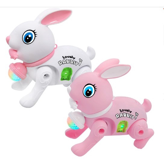 Đồ chơi thỏ pin thỏ nhảy vui nhộn có nhạc và đèn đáng yêu cho bé