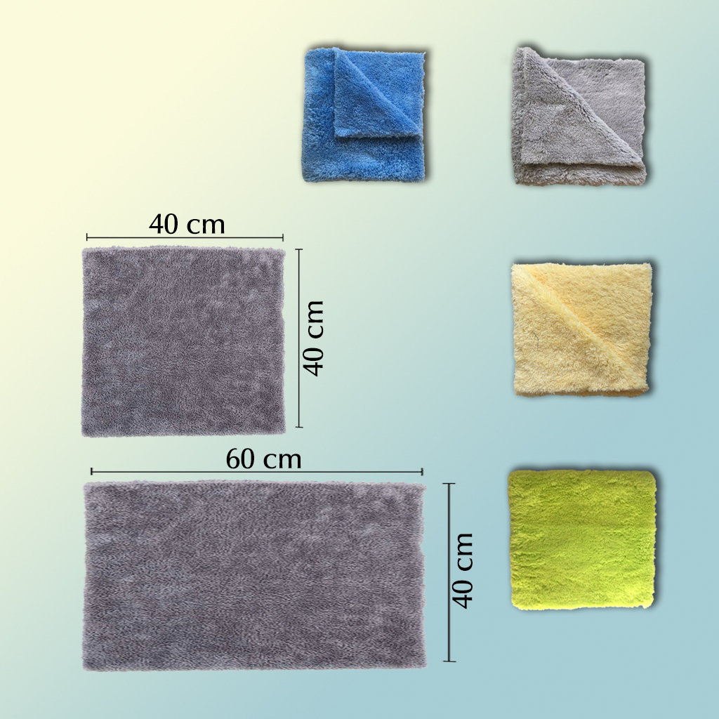 Khăn lau ô tô xe hơi cao cấp TINTIN AUTOCARE lông cừu dày siêu mềm siêu thấm nước gấp 5 lần trọng lượng khăn