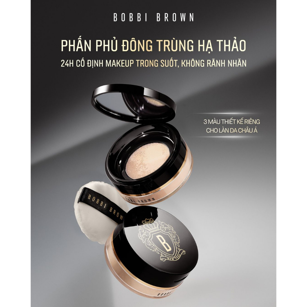 NEW 2023 - Phấn Phủ Bột Đông Trùng Hạ Thảo 24H Cố Định Makeup Trong Suốt Bobbi Brown Luxe Radiance Loose Powder 10g