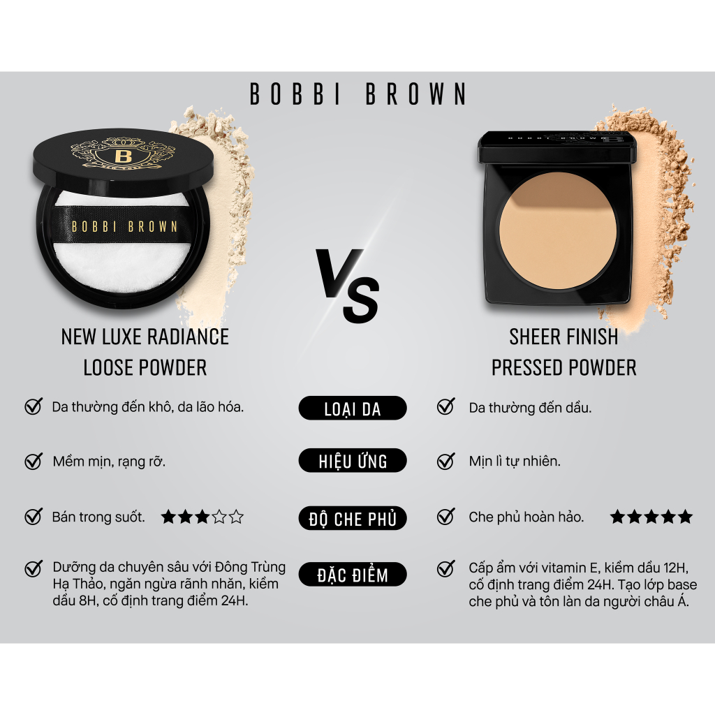 NEW 2023 - Phấn Phủ Bột Đông Trùng Hạ Thảo 24H Cố Định Makeup Trong Suốt Bobbi Brown Luxe Radiance Loose Powder 10g