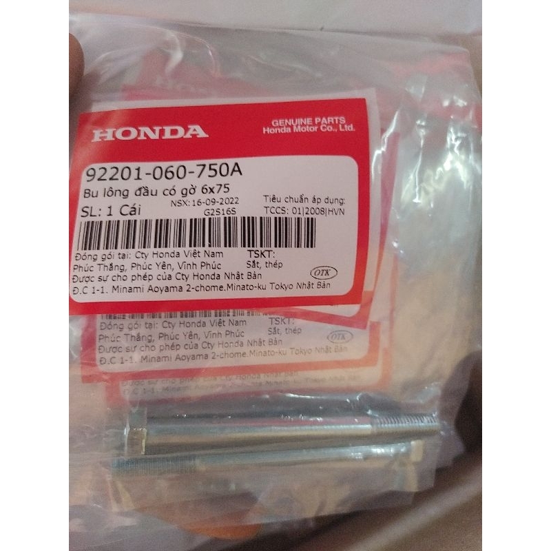 Bộ ốc bắt Yếm bửng Dream Zin hãng honda