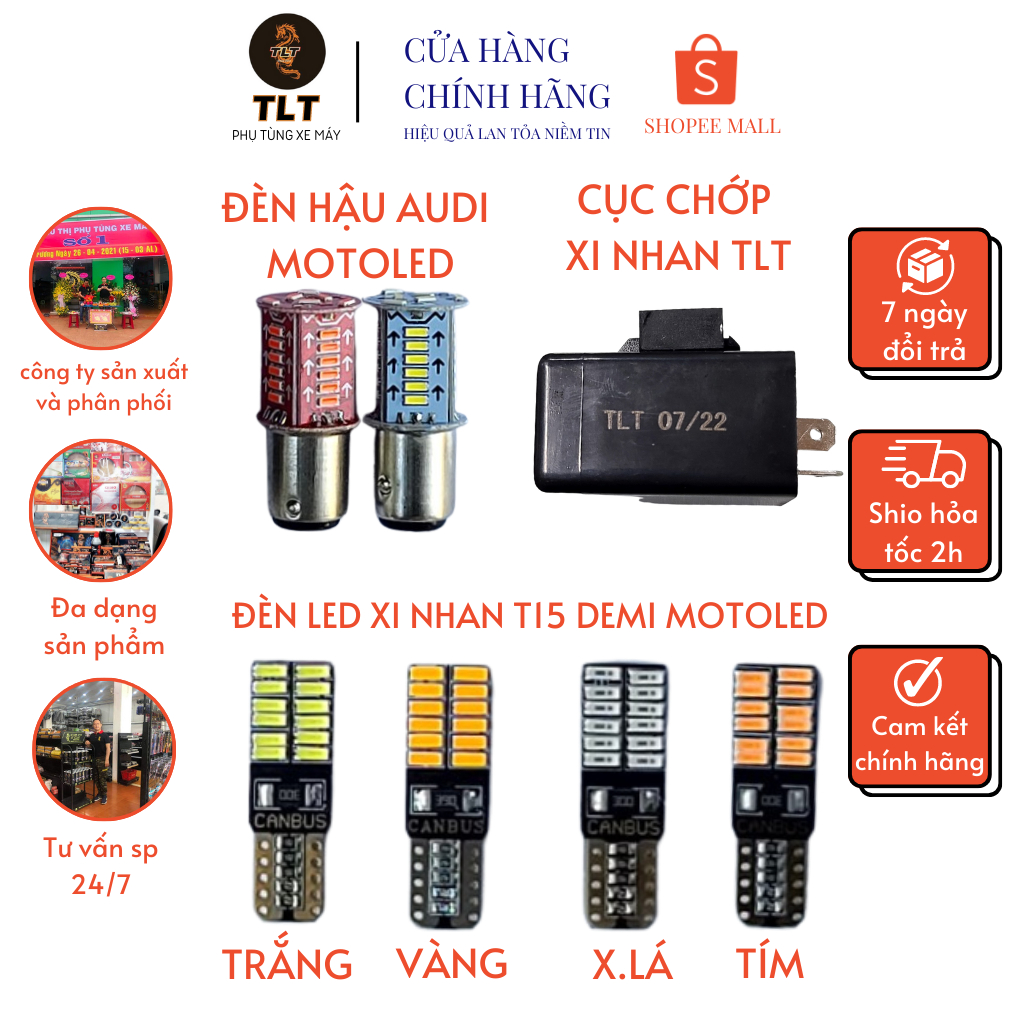 Đèn led xi nhan t15 thương hiệu TLT siêu sáng,chống nước dành cho xe máy thiết kế hiện đại bảo hành 12 tháng