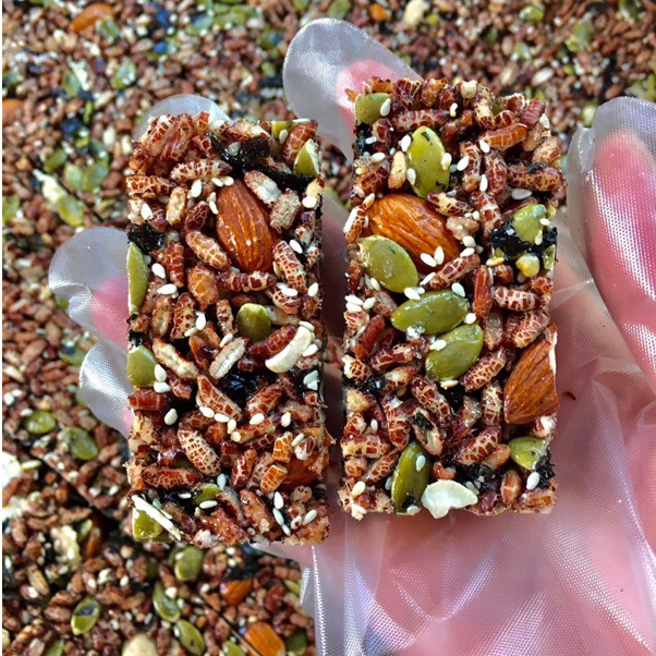 Bánh gạo lứt chà bông, mix hạt - Thanh gạo lứt chà bông, mix hạt thơm ngon loại 1, ăn kiêng giảm cân giàu dinh dưỡng