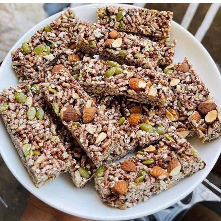 Bánh gạo lứt chà bông, mix hạt - Thanh gạo lứt chà bông, mix hạt thơm ngon loại 1, ăn kiêng giảm cân giàu dinh dưỡng