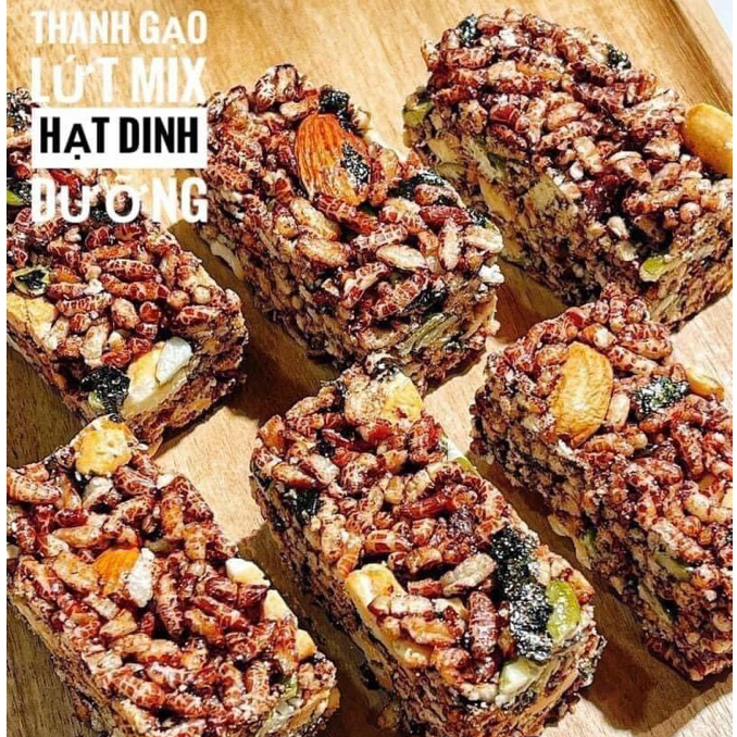 Bánh gạo lứt chà bông, mix hạt - Thanh gạo lứt chà bông, mix hạt thơm ngon loại 1, ăn kiêng giảm cân giàu dinh dưỡng