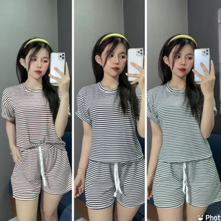 Set bộ đùi thun gân mặc nhà -duisoc