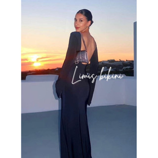 Váy maxi/choàng hở lưng dài tay - Limisbikini