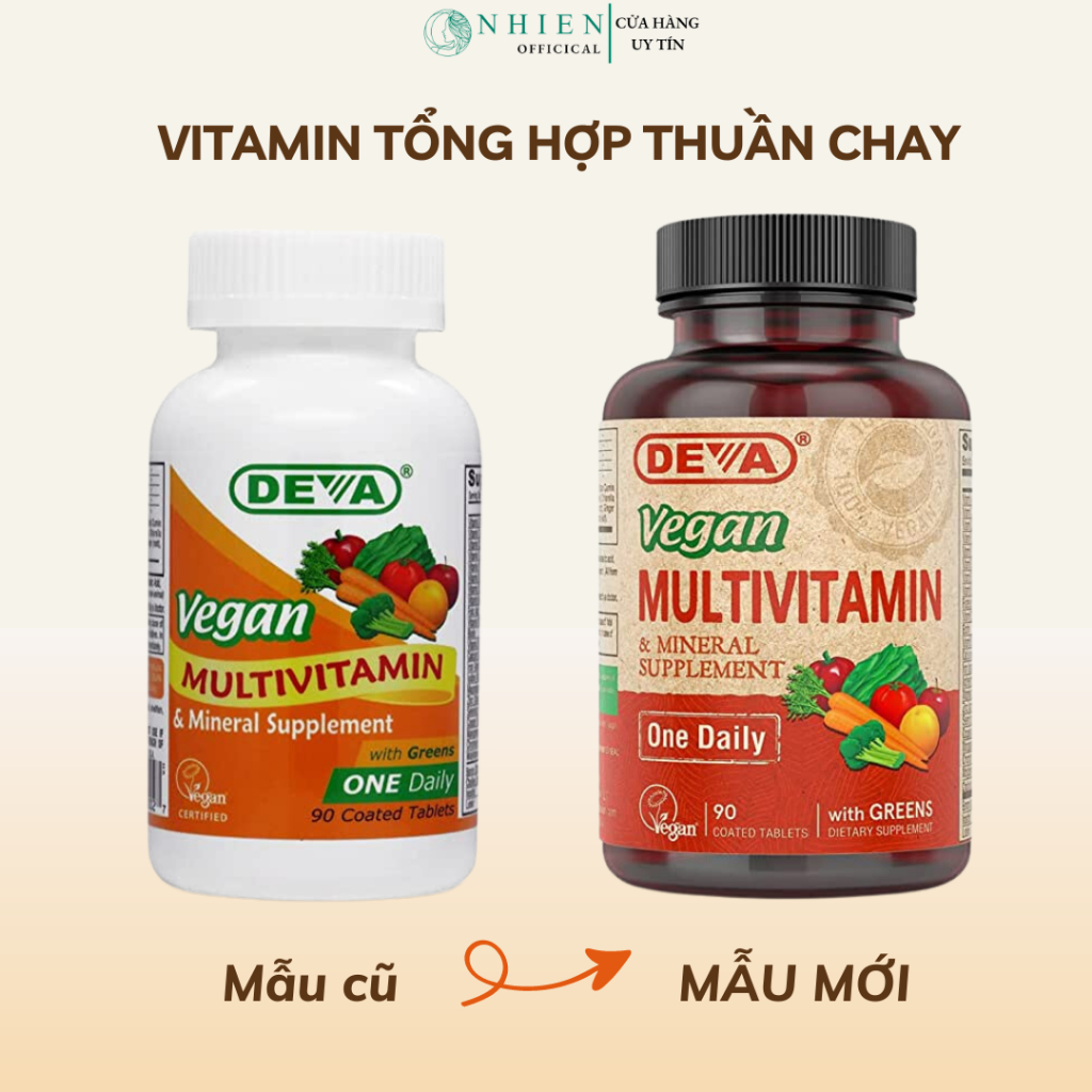 Vitamin tổng hợp thuần chay Deva Vegan Multivitamin hàm lượng cao tăng cường sức khỏe cho nam và nữ 90 viên