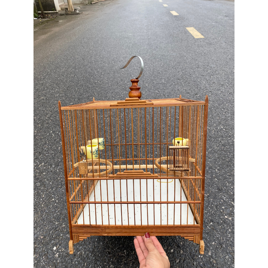 Khung lồng chim chào mào trúc già tre già cửa giả báng súng SIÊU BỀN RẺ ĐẸP - TẶNG DẦU Ủ