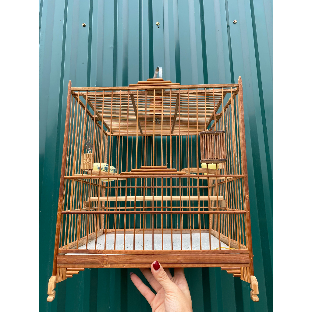 Khung lồng chim chào mào trúc già tre già cửa giả báng súng SIÊU BỀN RẺ ĐẸP - TẶNG DẦU Ủ