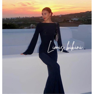 Váy maxi/choàng hở lưng dài tay - Limisbikini